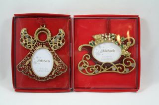 Angel And Sleigh Photo Frame Ornaments By Michaels,  Set Of 2