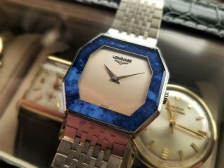 Vintage Men ' s Longines Swiss Wrist Watch 1976 Calibre 528 Unique Lapis - Look 3