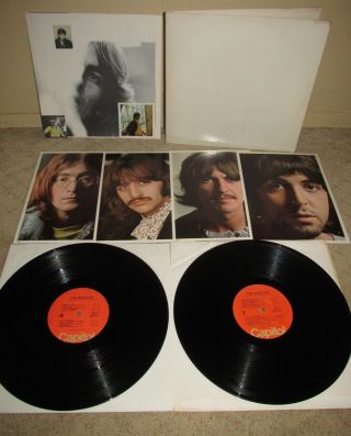 Beatles 2 Lp " The White Album " Poster W 4 Pics Capitol Swbo - 101 Plays Nm