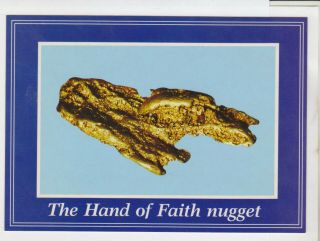 The Hand Of Faith Nugget 875 Oz Of Pure Gold Nucolorvue Postcard