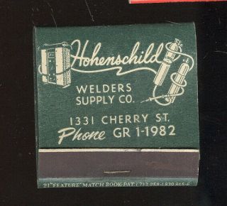 Old Feature Matchbook,  Hohenschild Welders Supply,  Kansas City,  Mo.
