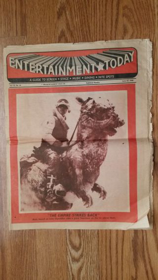 Vintage 1980 Entertainment Today Vol Xi 26 Paper Empire Strikes Back Star Wars
