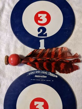 2 Vintage Metal Red White Blue Whirly - Bird Game Replacement Paddles 7 