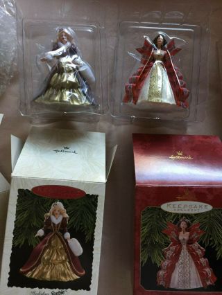 Hallmark Keepsake Barbie Christmas ornaments Holiday series 7 ornaments 90s 3