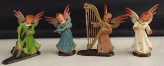 Vintage Musical Angels Band Choir Christmas Ornaments Hong Kong Unusual Wings