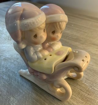 Cute Precious Moments Winter/sleigh Salt And Pepper Shakers