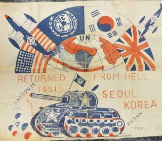 For Dhzkflsk Korean War Blood Chit Seoul Korea Airplanes Tank Returned From Hell