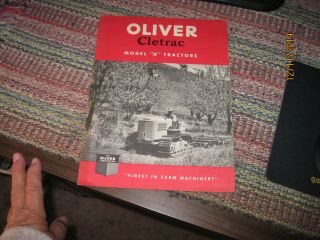 Vintage Oliver Cletrac Tractors Sales Brochure A Gas & Diesel Specs Views 1949