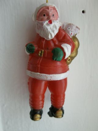 Vintage Celluloid Santa With His Toy Sack Christmas Made In Hong Kong