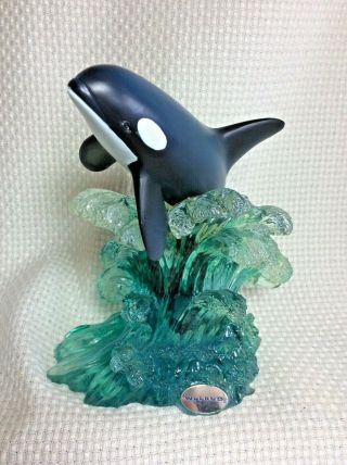 Dakin " Wyland " Orca Waters No.  3699 Whale Figurine Ex.  Cond.