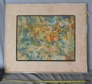 Watercolor Sonja Eisenberg Abstract Expressionist Signed Painting Frame