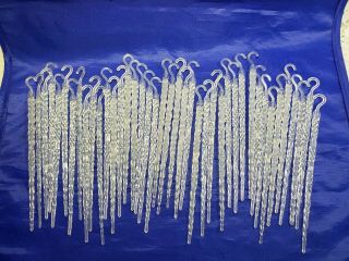 40 Vintage 1950s Christmas Plastic Glow In The Dark Icicles (green) Ornaments