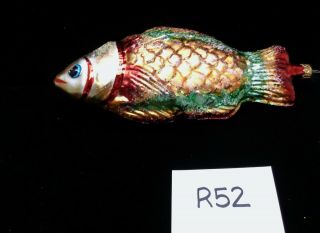 Christopher Radko Christmas Glass Ornament 9 " Huge Rainbow Fish R52