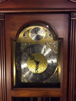 Vintage Pearl Grandfather Clock Tempus Fugit w/ Movement Westminster Chime, 3