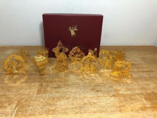 Danbury 1989 Gold Plated Christmas Ornaments Set of 12 / Box 3