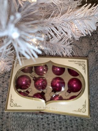 Vintage Shiny Brite Mini Christmas Mercury Glass Ornaments Pink 030514