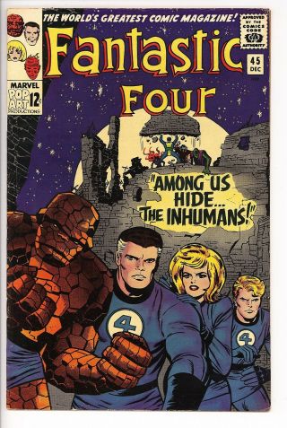 Fantastic Four 45  Marvel Comics 1965 1st App The Inhumans Kirby (c 26845