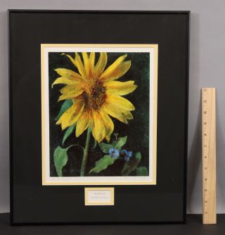 Authentic Vintage Pencil Signe Henriette Wyeth Artist Proof Sunflower Lithograph 2