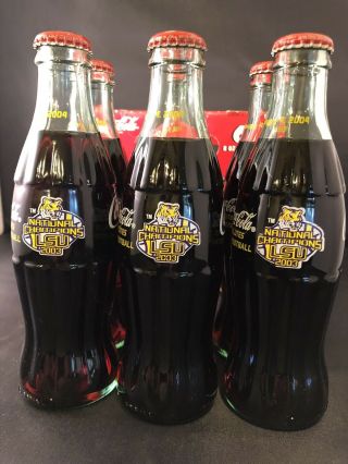 Coca - Cola Lsu National Champions Bottles 6 Pack 2003 Nick Sabin Sec Lsu Tigers