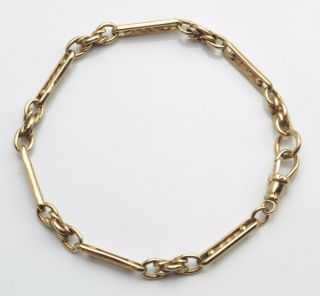 9carat 9ct Yellow Gold Ladies 7.  5 " Vintage Fancy Linked Bracelet Uk Seller