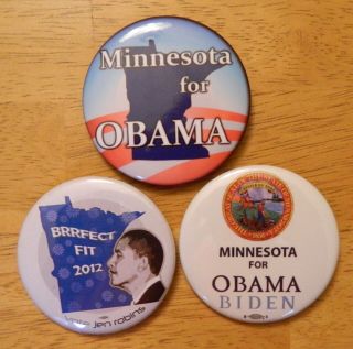 Barak Obama Political Campaign Pinback Button Minnesota Mn Dfl Democrat Group