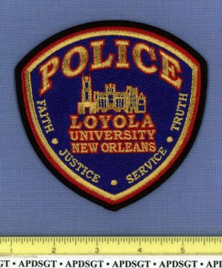 Loyola University Orleans Louisiana School Campus Police Patch Gold Mylar Fe