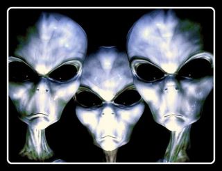 4.  5 " Sci Fi Gray Aliens Vinyl Sticker.  Area 51,  Ufo Decal For Car,  Laptop,  Bong.