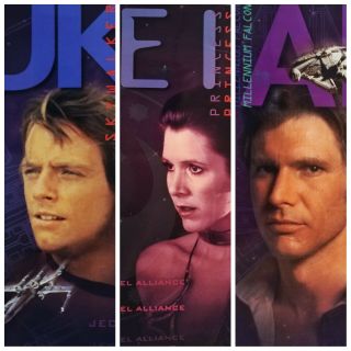Star Wars Empire Jedi - 3 Note Folders Leia,  Han,  Luke Skywalker Vintage