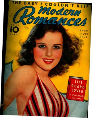 Modern Romances July 1938 With Pin - Up Cover Art By Earl Christy