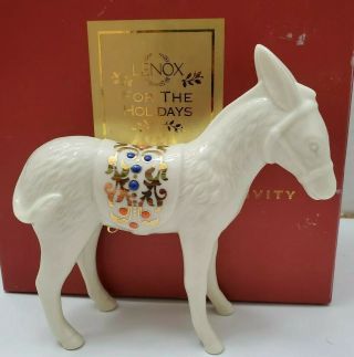 Lenox China Jewels Nativity Donkey Red Box 170549021