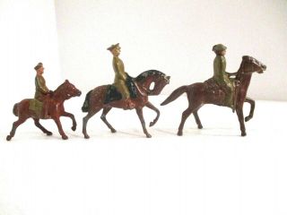3 Barclay Manoil Britain ?lead Soldier On Horse Mounted Calvary Toys