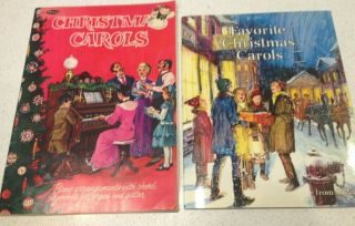 2 Vintage Christmas Carols Music Books 1957 Whitman Piano & 1978 Ideals Songs