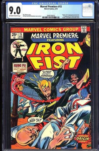 Marvel Premiere 15 Cgc 9.  0 Ow/w 1st Appearance Iron Fist