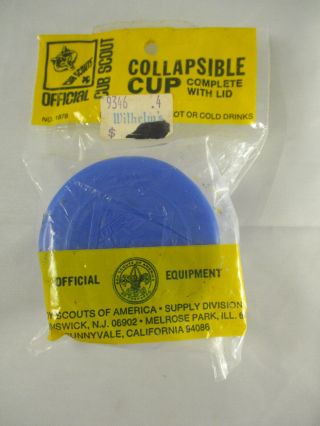 Official Bsa Boy/cub Scout Camping Blue Collapsible Plastic Drink Cup