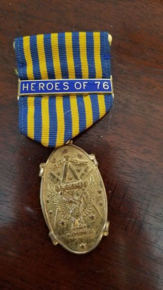 Masonic Sojourners National Medal - Heroes Of 76 Vintage Old