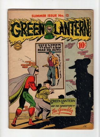 Green Lantern 12 Vintage Dc Comic Summer Issue 1944 Golden Age 10c