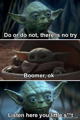 Baby Yoda Meme " Boomer,  Ok " Fridge Magnet 5 