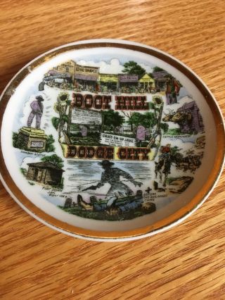 Vintage 4” Souvenir Boot Hill Dodge City Kansas Mini Plate