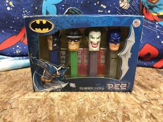 Dc Comics Pez Collectors Box Two Face Riddler Joker Batman 2008 Candy Dispenser