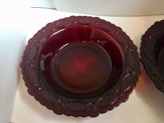 2 - Avon Cape Cod Soup/cereal Bowls Ruby Red Centenniel Edition