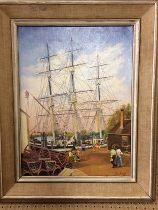 Mystic Seaport - C.  Morgan Whaling Ship.  An Oil Painting By F Buchholz.