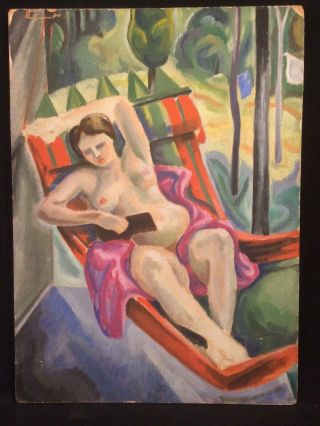 Impressionist Female Nude,  Oil On Board,  Circa 1930’s,  22” X 16”,  Unsigned.