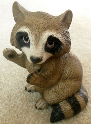 Vintage Japan Ceramic Curious Raccoon Figurine Trash Panda
