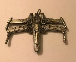 1977 20th Century Fox Star Wars X - Wing Fighter Pendant - Pewter 2”