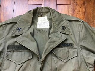 Vintage 1950s U.  S.  ARMY Field Jacket Without Liner M - 1950 Regular Small 2