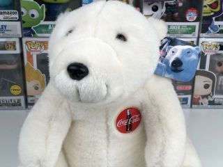 Vtg Coca - Cola White Polar Bear Plush 13 