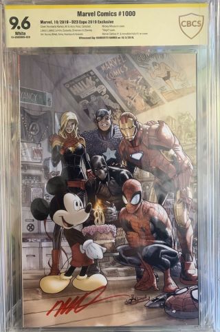 Marvel Comics 1000 D23 Variant Cbcs 9.  6 Ss Ramos 1st Mickey Mouse In Marvel