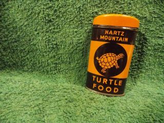 Vintage Collectible Adv Tin Hartz Mountain Turtle Food Picture Tin York
