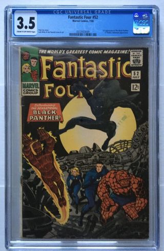 Fantastic Four 52 Cgc 3.  5 First Appearance Black Panther,  First Negative Zone