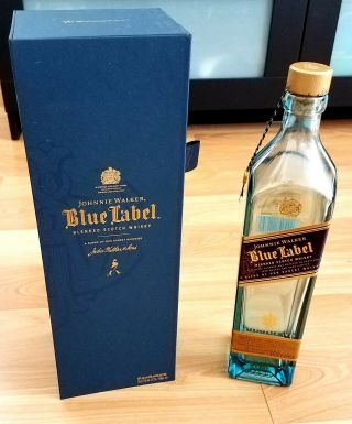 Johnnie Walker Blue Label Blended Scotch Whisky,  Empty Bottle & Box 750ml